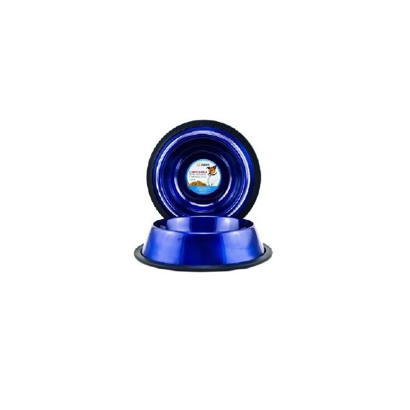 COMEDERO IMPORTADO ACERO INOX 96oz AZUL MARINO