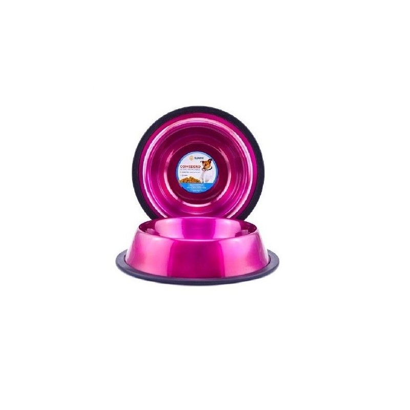 COMEDERO IMPORTADO ACERO INOX 24oz ROSA