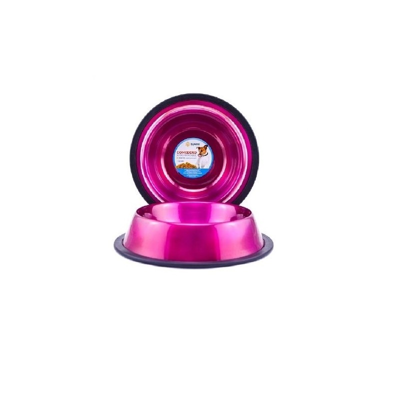 COMEDERO IMPORTADO ACERO INOX 64oz ROSA