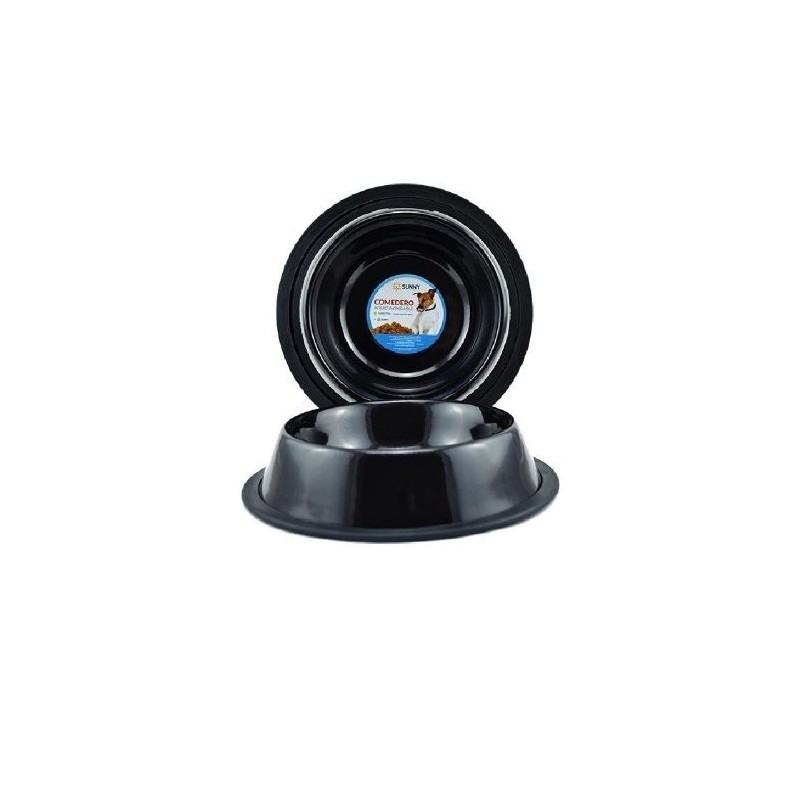 COMEDERO IMPORTADO ACERO INOX 64oz NEGRO