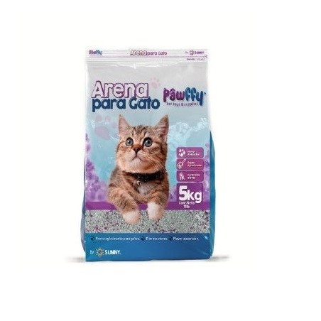 ARENA PARA GATOS PAWFFY LAVANDA 5 KG