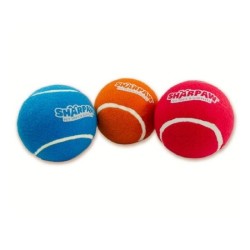 TINNY CHUMS PELOTA DE TENNIS VARIOS COLORES CON SONIDO 3 PIEZAS 2.5"