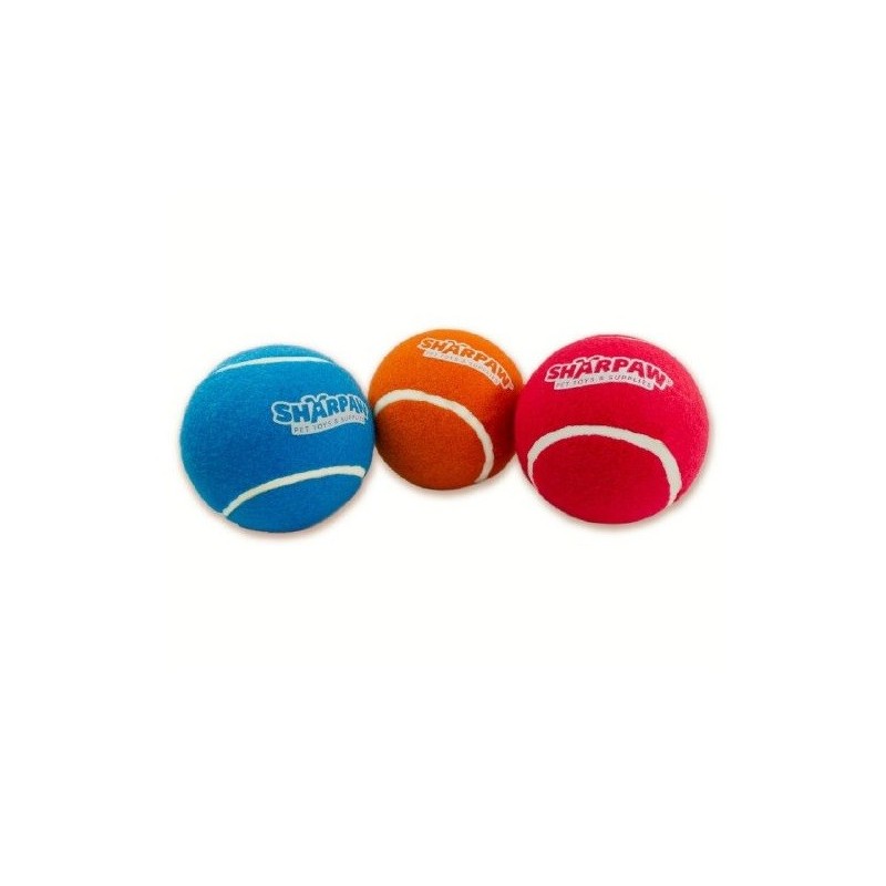 TINNY CHUMS PELOTA DE TENNIS VARIOS COLORES CON SONIDO 3 PIEZAS 2.5"