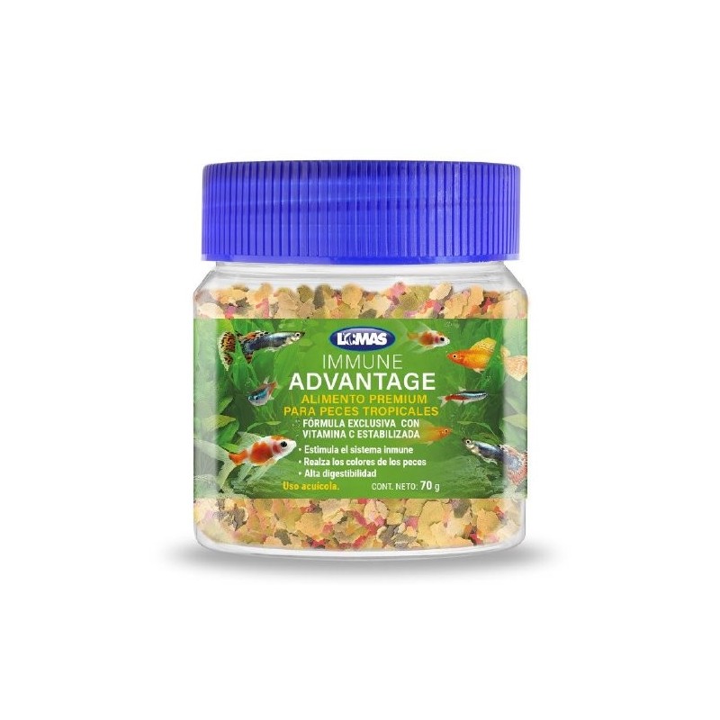 HOJUELAS IMMUNE ADVANTAGE PARA PECES TROPICALES 70 GRS