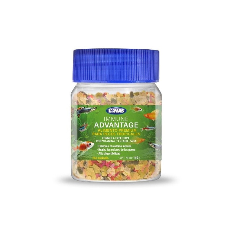HOJUELAS IMMUNE ADVANTAGE PARA PECES TROPICALES 140 GRS