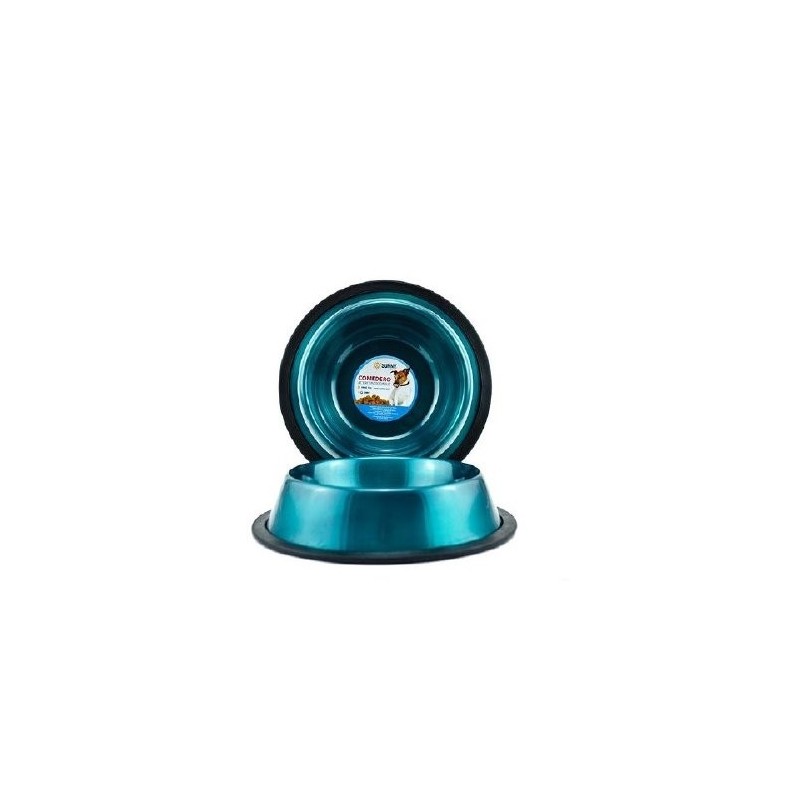 COMEDERO IMPORTADO ACERO INOX 8oz AZUL AQUA