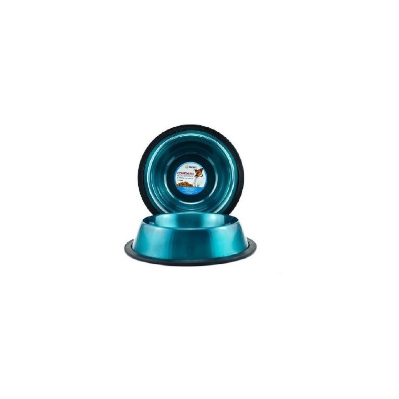 COMEDERO IMPORTADO ACERO INOX 16oz AZUL AQUA
