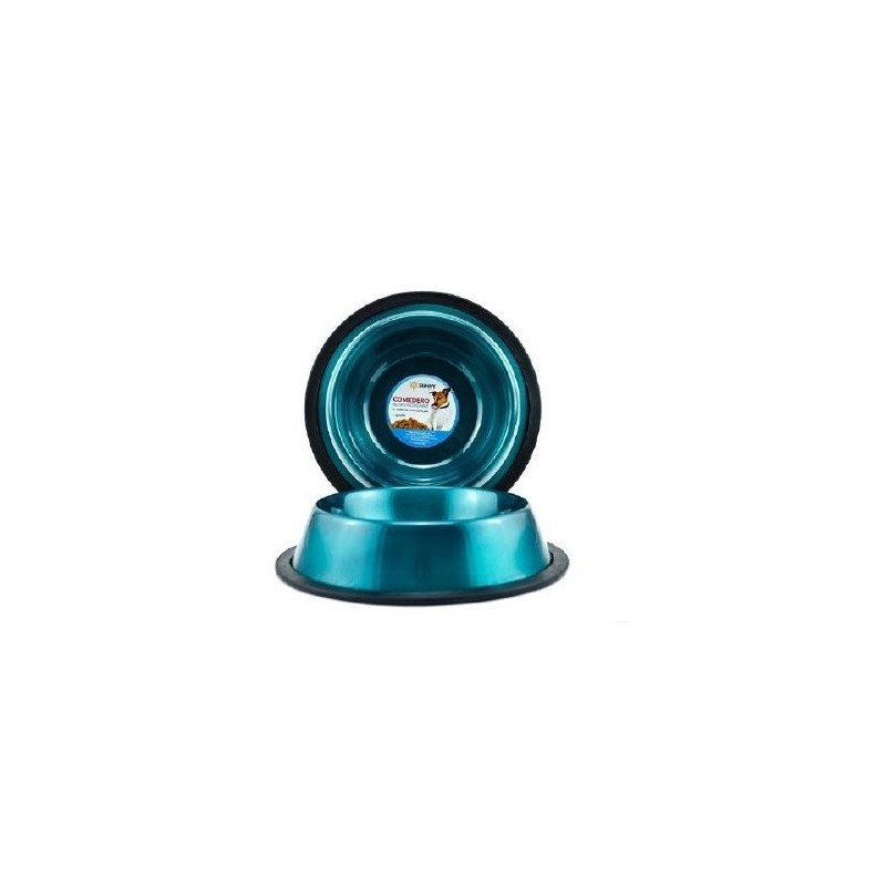 COMEDERO IMPORTADO ACERO INOX 24oz AZUL AQUA