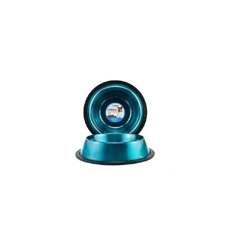 COMEDERO IMPORTADO ACERO INOX 64oz AZUL AQUA