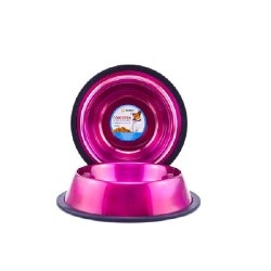 COMEDERO IMPORTADO ACERO INOX..96oz ROSA