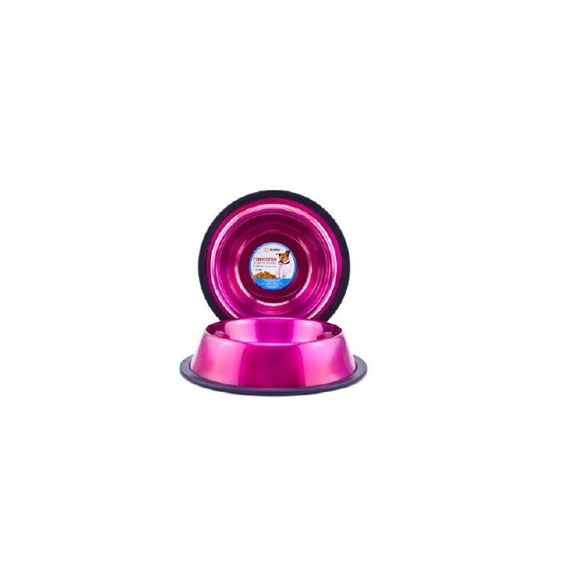 COMEDERO IMPORTADO ACERO INOX..96oz ROSA