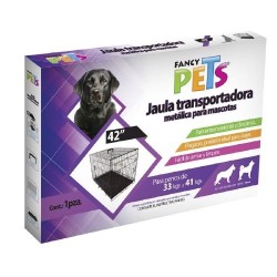 JAULA METALICA PLEGABLE PARA MASCOTA DE 42/1 M- 2 PUERTAS- 108.5 cm x 70.5 cm x 77.5 cm