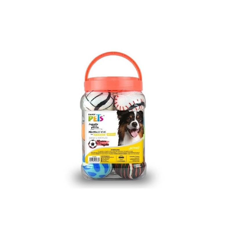 JUGUETE PELOTAS DE TENIS C/SQUEAKER VITROLERO 11 PZAS