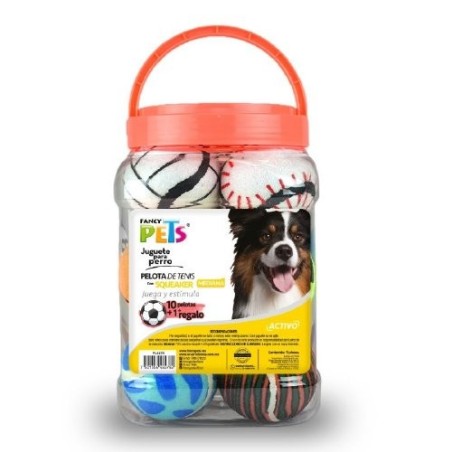 JUGUETE PELOTAS DE TENIS C/SQUEAKER VITROLERO 11 PZAS