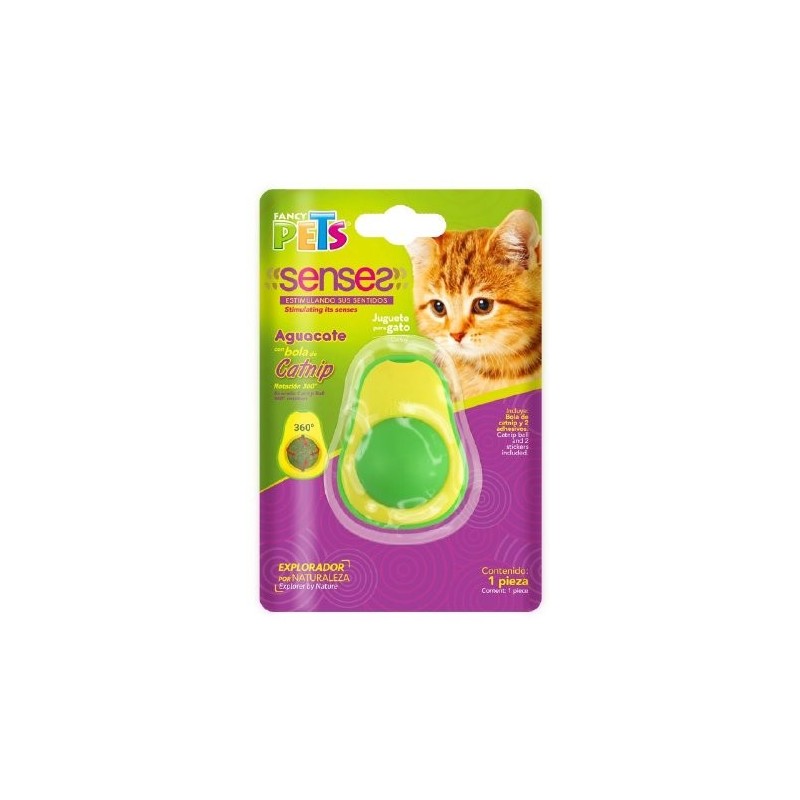 JUGUETE AGUACATE C/BOLA DE CATNIP P/ GATO PLAY