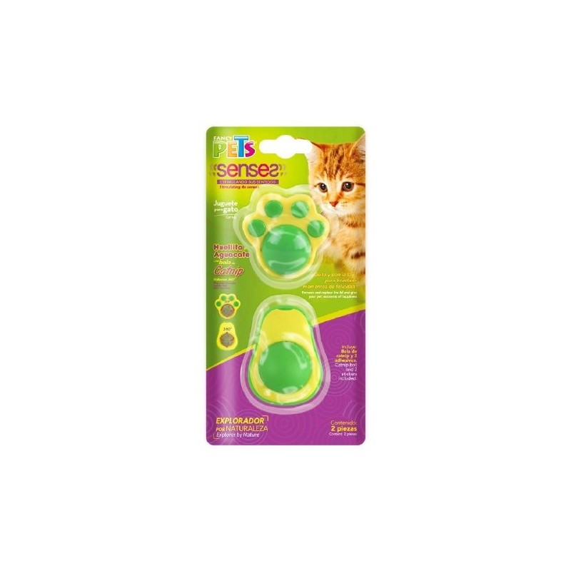 JUGUETES C/BOLA DE CATNIP P/GATO 2 PZAS
