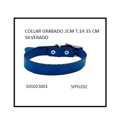 COLLAR PIEL GRABADO 2CM T14 35CM.