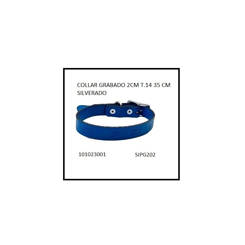 COLLAR PIEL GRABADO 2CM T14 35CM.