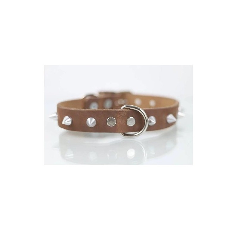 COLLAR PIEL C/PICOS 2CM T14 PIEL