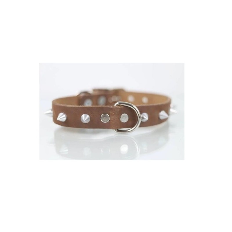 COLLAR PIEL C/PICOS 2CM T16 PIEL