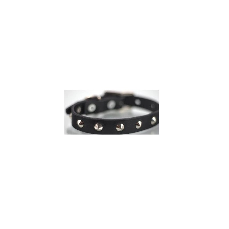 COLLAR PIEL C/ESTOPEROLES 3CM T18 NEGRO