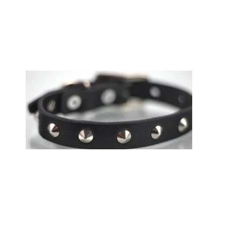 COLLAR PIEL C/ESTOPEROLES 3CM T18 NEGRO