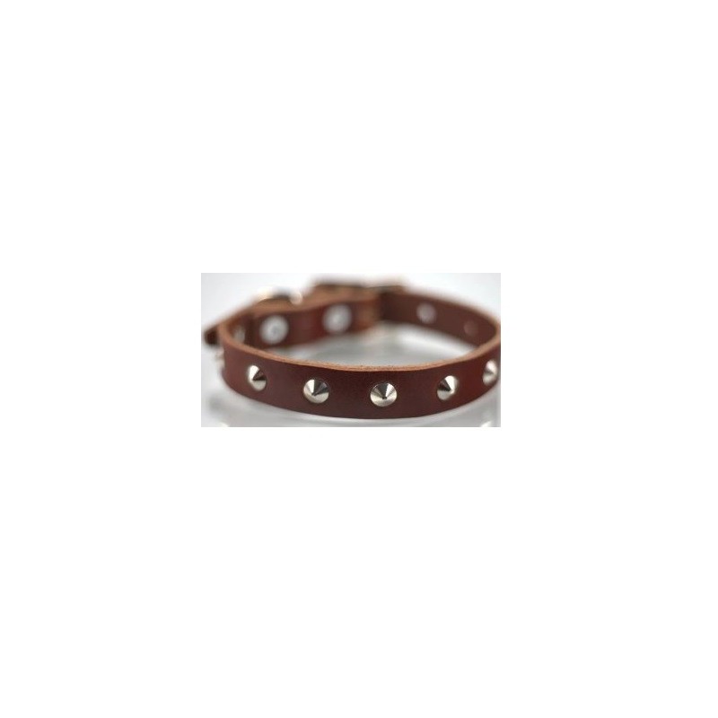 COLLAR PIEL C/ESTOPEROLES 3CM T18 PIEL