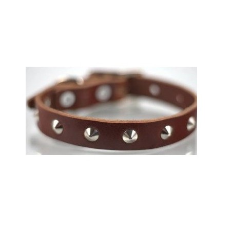 COLLAR PIEL C/ESTOPEROLES 3CM T18 PIEL