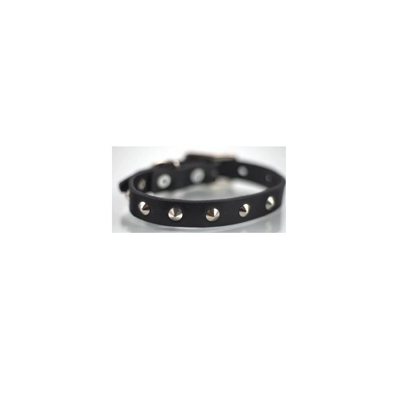 COLLAR PIEL C/ESTOPEROLES 3CM T20 NEGRO