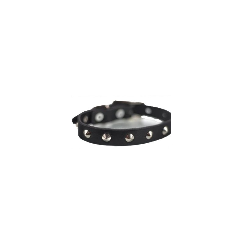 COLLAR PIEL C/ESTOPEROLES 3CM T22 NEGRO