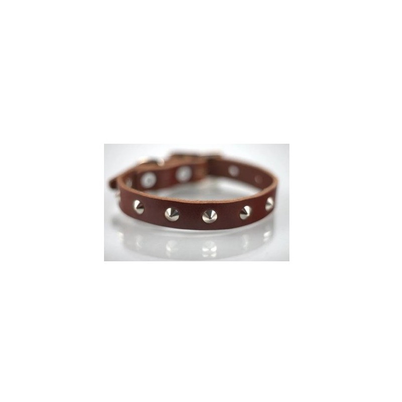 COLLAR PIEL C/ESTOPEROLES 3CM T22 PIEL