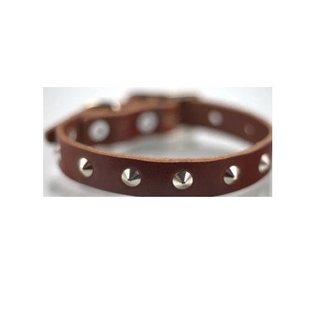 COLLAR PIEL C/ESTOPEROLES 3CM T24 PIEL