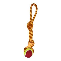 JUGUETE JALADERA C/DOBLE NUDO Y PELOTA
