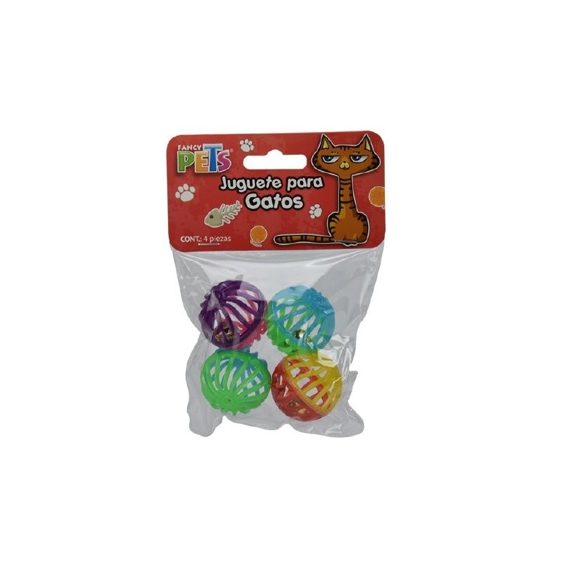 JUGUETE PELOTA BICOLOR - 4 PZ