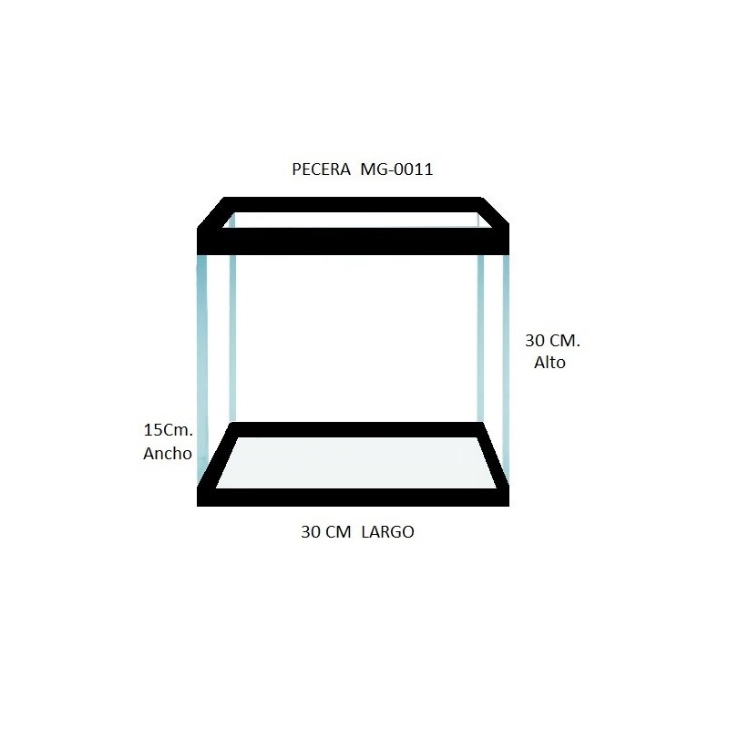 PECERA DE CINTA ALTA 30X15X30CMS