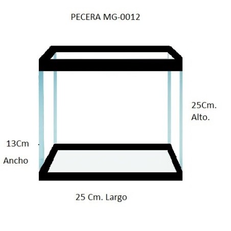 PECERA DE CINTA ALTA 25X13X25CMS