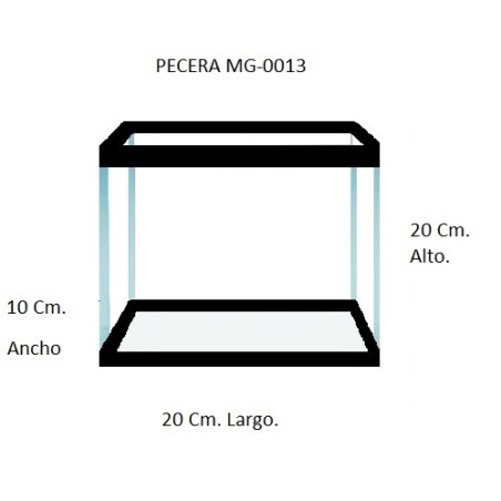 PECERA DE CINTA ALTA 20X10X20CMS