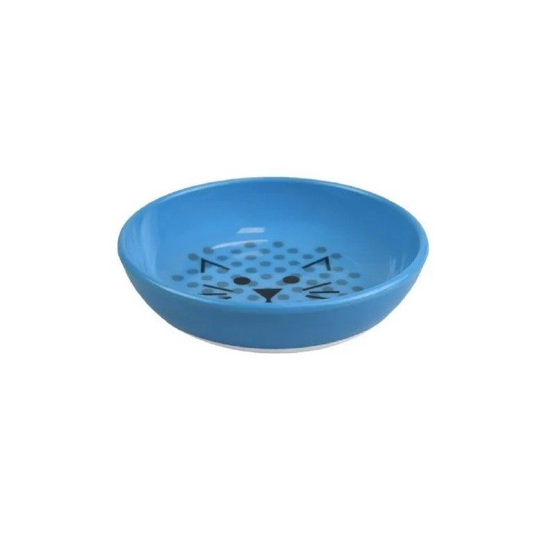 PLATO P/GATO ANTIDERRAPANTE AZUL