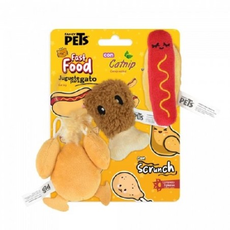 JUGUETE P/GATO COMIDA RAPIDA PACK 3