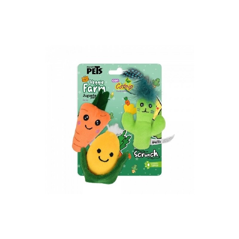 JUGUETA P/GATO VEGETALES PACK 3