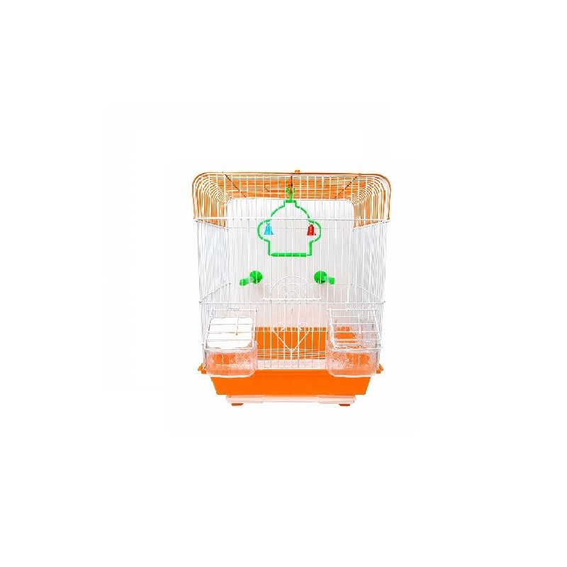JAULA AVES CUBO 30X23X39CMS NARANJA