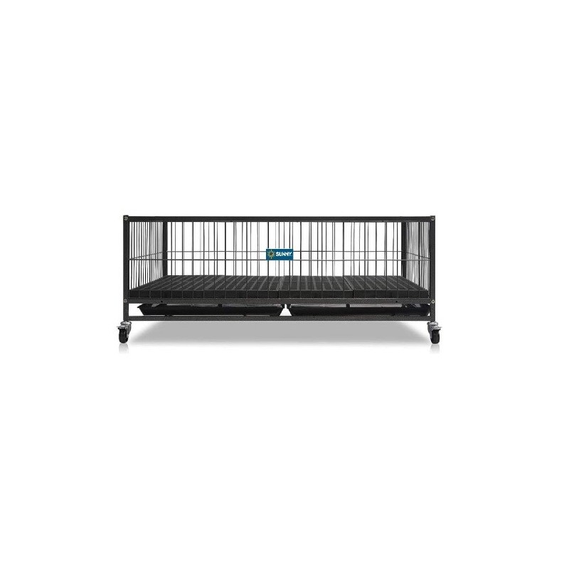 PUPPY CRIB METALICO SUNNY 37" C/RUEDAS 94X63.5X44CMS (APILABLE SP-2800)