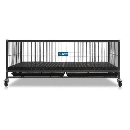 PUPPY CRIB METALICO SUNNY 37" C/RUEDAS 94X63.5X44CMS (APILABLE SP-2800)