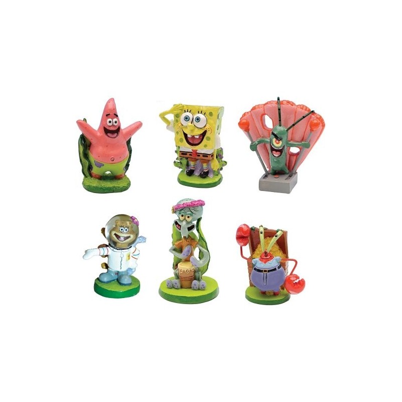 BOB ESPONJA MINI RESINA 6 PIEZAS 5 CM.