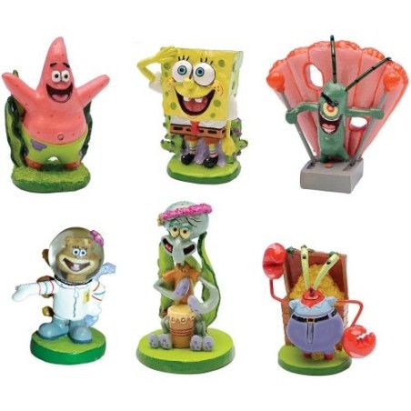 BOB ESPONJA MINI RESINA 6 PIEZAS 5 CM.