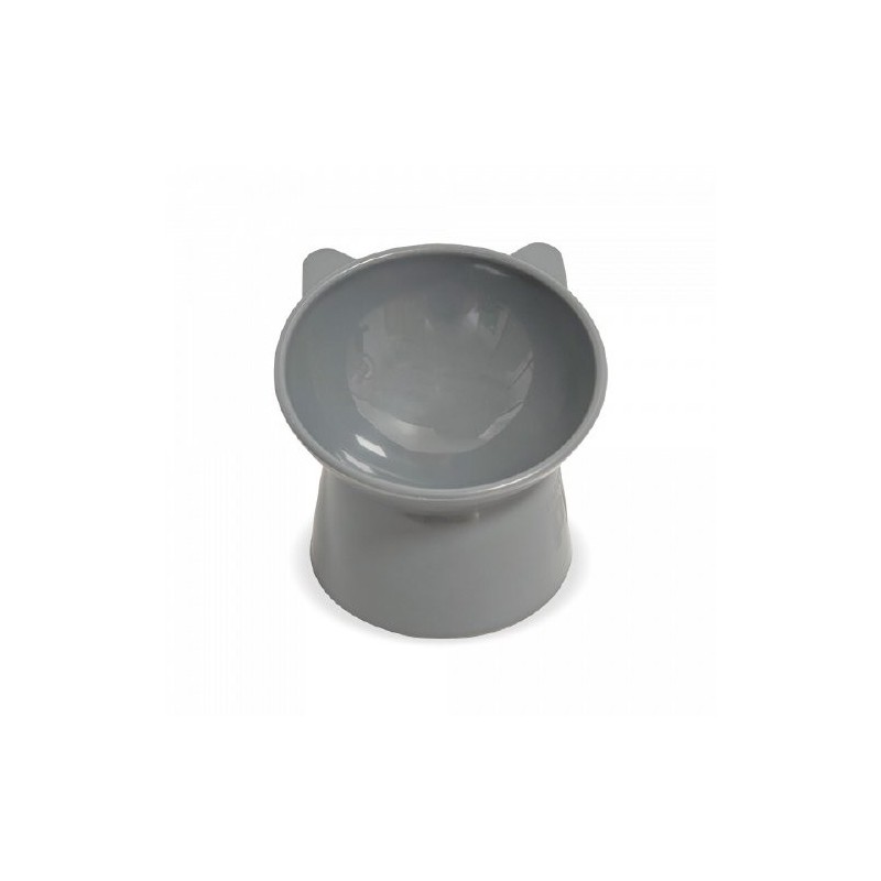 PLATO ELEVADO DE PLASTICO P/GATO GRIS