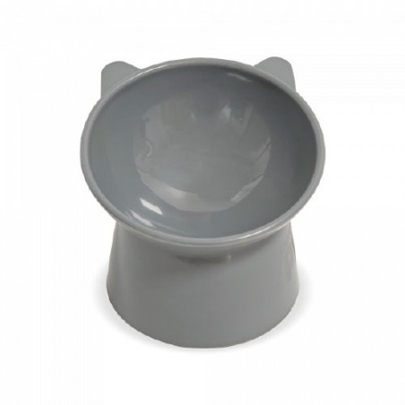 PLATO ELEVADO DE PLASTICO P/GATO GRIS