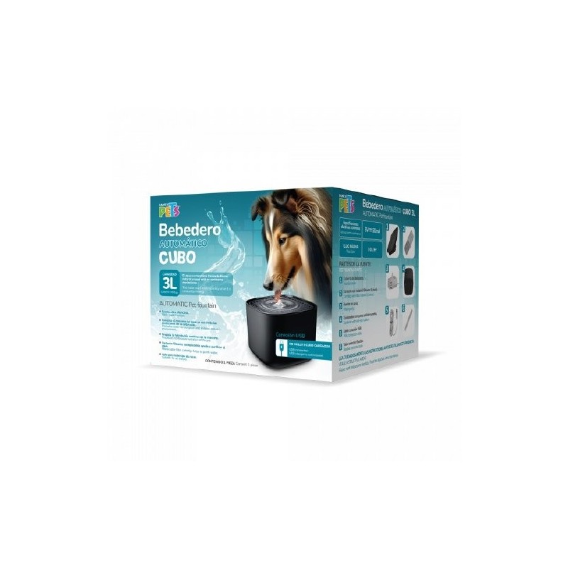 BEBEDERO FUENTE DE AGUA NEGRO 3L