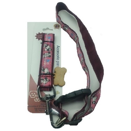 JUEGO CORREA Y COLLAR GRANDE DECORADO CON PLAQUITA
