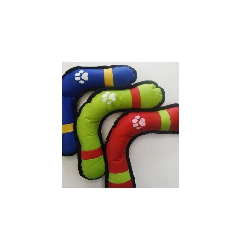BOOMERANG DE LONA PARA PERRO AZUL